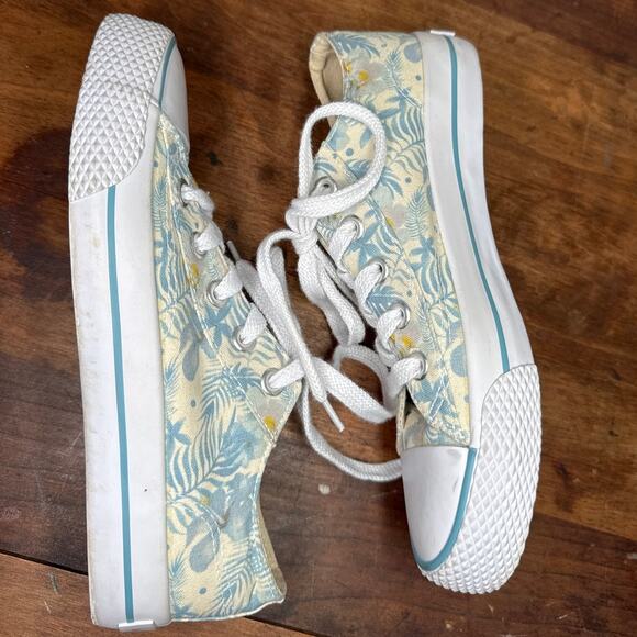 Airwalk Women's Legacee Canvas Floral Hawaiian Blue & Cream No. 181510 Size 6 - Picture 2 of 9